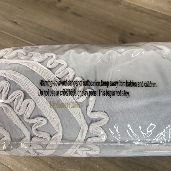 Melange Home King Gray Padma Embroidered Cotton Duvet 3-Piece Set - Picture 5 of 7